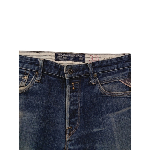 Replay Blue Straight Jeans Classic Fit - Picture 7 of 13